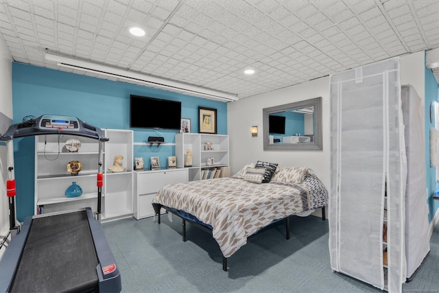 bedroom with recessed lighting