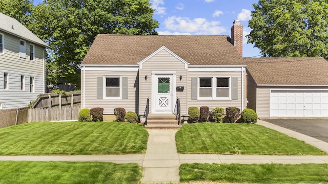 63 Burke St, Hamden, CT 06514 - view of front of home with a chimney, a shingled roof, and driveway