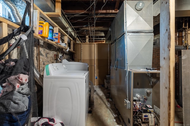 348 Harwinton Ave, Torrington, CT 06790 - unfinished basement with separate washer and dryer and heating unit