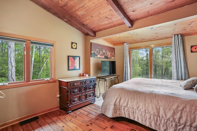 6 Knorr Rd, Oxford, CT 06478 - bedroom featuring wooden ceiling, wood-type flooring, and baseboards