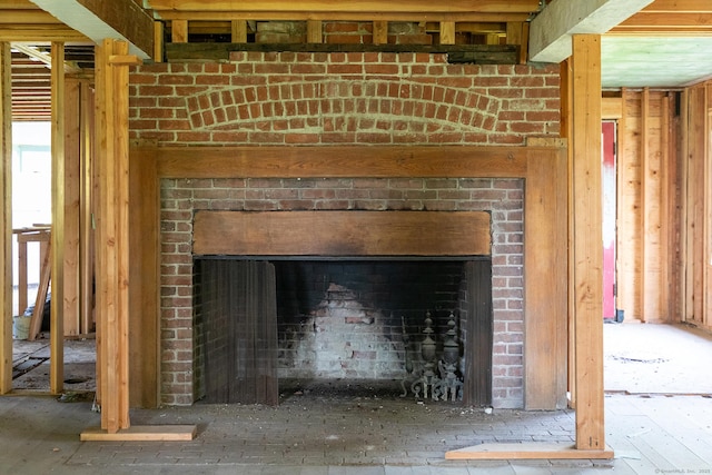 134 Roxbury Rd, Washington, CT 06793 - detailed view of a brick fireplace