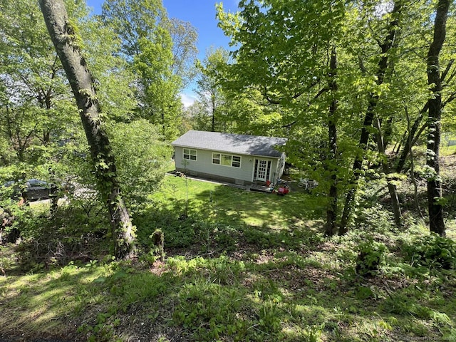 view of grassy yard