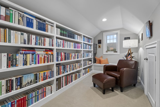 3 Arrowhead Rd, Madison, CT 06443 - living area with vaulted ceiling, carpet flooring, and recessed lighting