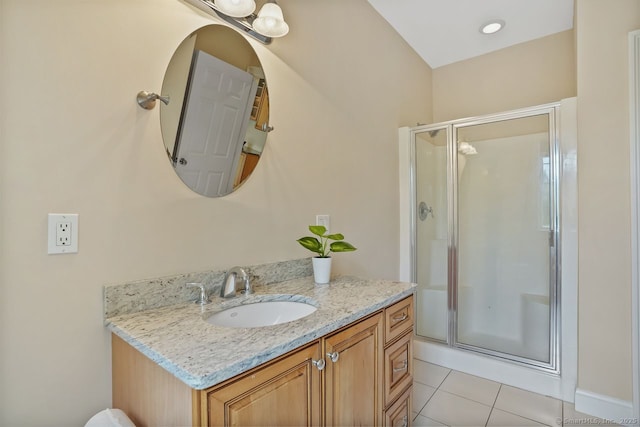 18 Beaver Dam Rd, Newtown, CT 06470 - full bath featuring a shower stall, vanity, and tile patterned floors