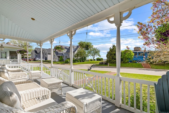 178 Shore Ave, Groton, CT 06340 - porch with a residential view and a lawn