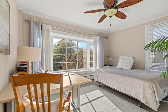 178 Shore Ave, Groton, CT 06340 - bedroom featuring multiple windows, crown molding, and wood finished floors
