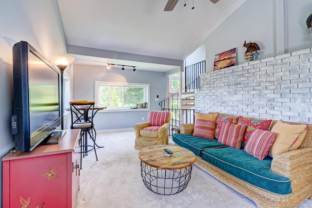 5 Quarry Rd, Stonington, CT 06355 - carpeted living area featuring a ceiling fan
