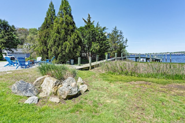 5 Quarry Rd, Stonington, CT 06355 - view of yard featuring a water view and a boat dock