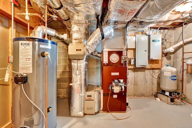 233 N Society Rd, Canterbury, CT 06331 - utility room featuring water heater and electric panel