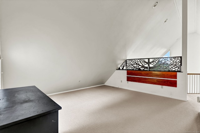 233 N Society Rd, Canterbury, CT 06331 - spare room featuring carpet flooring, lofted ceiling, and baseboards
