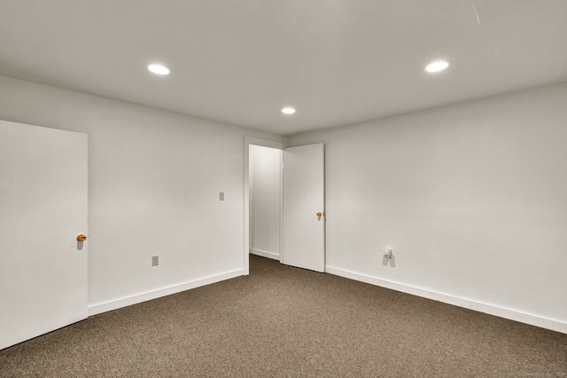 233 N Society Rd, Canterbury, CT 06331 - empty room featuring dark carpet, recessed lighting, and baseboards