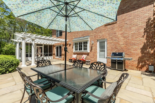 16 Cider Mill Rd, Burlington, CT 06013 - view of patio / terrace with a grill, a pergola, and outdoor dining area