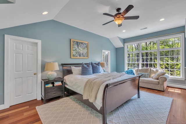 16 Cider Mill Rd, Burlington, CT 06013 - bedroom featuring lofted ceiling, wood finished floors, recessed lighting, and ceiling fan