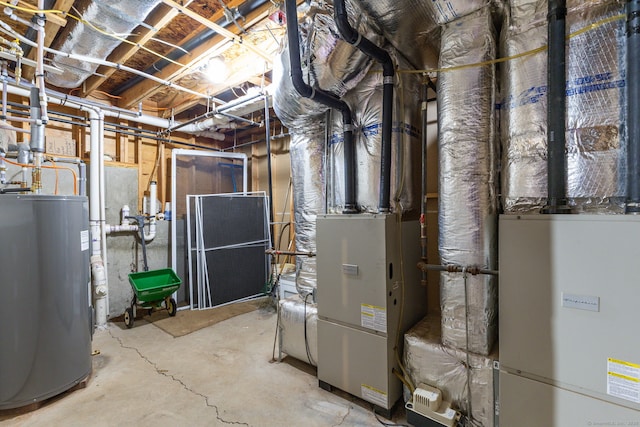 utility room featuring electric water heater