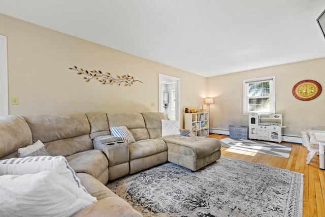 5 Willow Ln, East Lyme, CT 06333 - living area with hardwood / wood-style floors and a baseboard radiator
