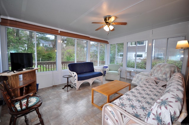 1268 Trout Brook Dr, West Hartford, CT 06119 - sunroom with an outdoor hangout area and ceiling fan
