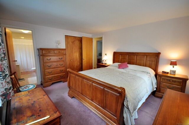 1268 Trout Brook Dr, West Hartford, CT 06119 - bedroom featuring light colored carpet, a closet, and connected bathroom