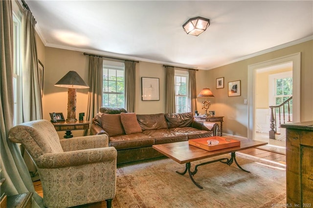 521 State St, Guilford, CT 06437 - living area with crown molding and wood finished floors