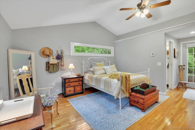 20 Thayer Road Ext, Haddam, CT 06441 - bedroom featuring wood finished floors, lofted ceiling, a ceiling fan, and baseboards