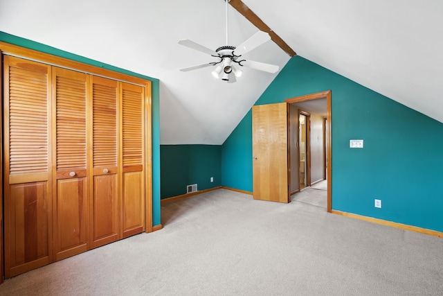 26 Brian Rd, West Hartford, CT 06110 - bonus room featuring lofted ceiling, baseboards, a ceiling fan, and light carpet