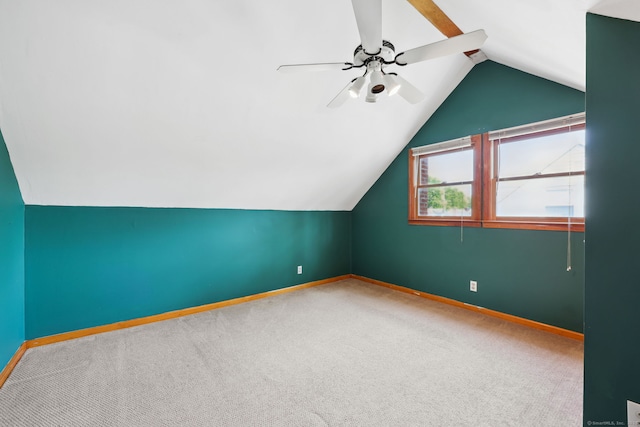 26 Brian Rd, West Hartford, CT 06110 - additional living space featuring lofted ceiling, baseboards, carpet, and ceiling fan