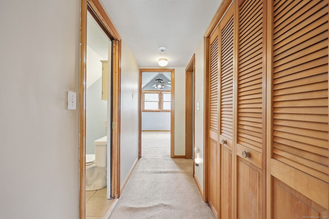 26 Brian Rd, West Hartford, CT 06110 - hall featuring light colored carpet, baseboards, and a textured ceiling
