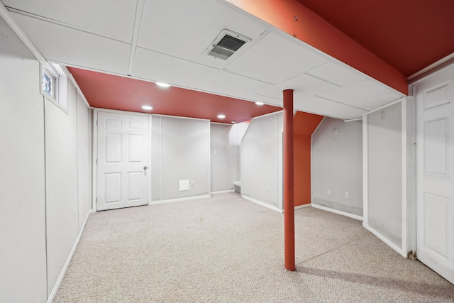 26 Brian Rd, West Hartford, CT 06110 - finished below grade area with carpet, baseboards, and recessed lighting