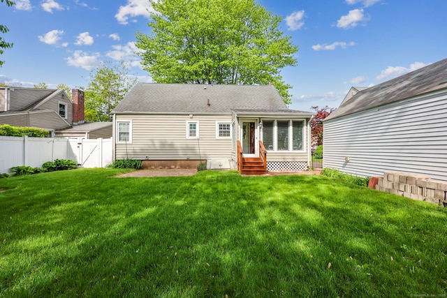26 Brian Rd, West Hartford, CT 06110 - rear view of house with entry steps, a gate, and roof with shingles