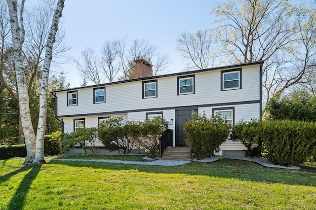 689 S Meriden Rd, Cheshire, CT 06410 - colonial-style house with a chimney and a front lawn