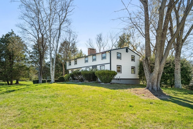 689 S Meriden Rd, Cheshire, CT 06410 - view of front facade featuring a chimney and a front lawn
