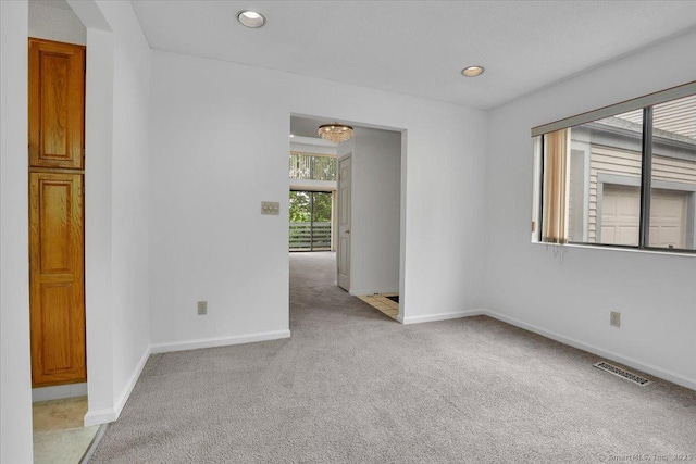 547 Pilgrim Hbr Unit 547, Wallingford, CT 06492 - unfurnished room with light carpet, baseboards, and recessed lighting