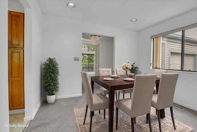 547 Pilgrim Hbr Unit 547, Wallingford, CT 06492 - dining room featuring light colored carpet, baseboards, and recessed lighting