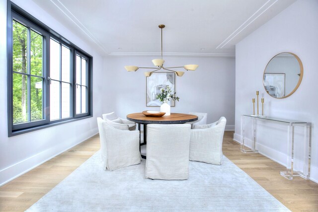 158 Compo Rd N, Westport, CT 06880 - dining room featuring a chandelier, light wood finished floors, and baseboards