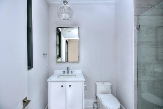 158 Compo Rd N, Westport, CT 06880 - bathroom with toilet, vanity, and a stall shower