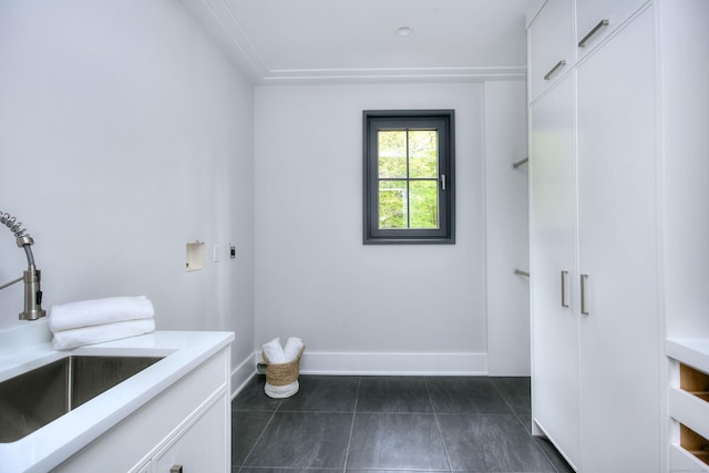 158 Compo Rd N, Westport, CT 06880 - bathroom with vanity, baseboards, and tile patterned flooring