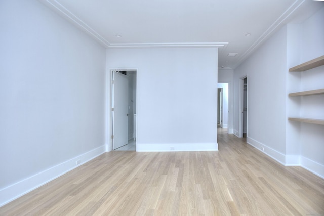 158 Compo Rd N, Westport, CT 06880 - empty room with light wood-style floors, built in features, baseboards, and crown molding