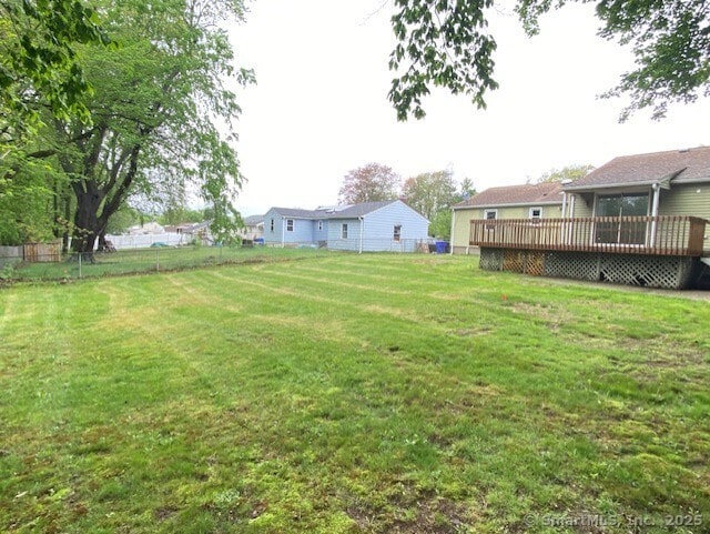 147 Chester St, East Hartford, CT 06108 - view of yard with a wooden deck
