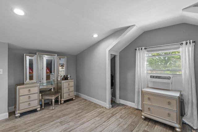 24 High St, West Haven, CT 06516 - office with lofted ceiling, cooling unit, light wood-type flooring, baseboards, and recessed lighting