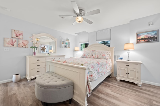 8 Pasco Dr Unit E, East Windsor, CT 06088 - bedroom featuring light wood-style floors, baseboards, and a ceiling fan
