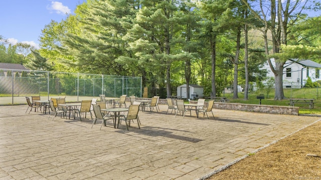 442 Swanson Cres Unit 442, Milford, CT 06461 - view of patio / terrace featuring a storage shed, fence, and an outdoor structure