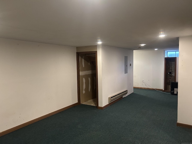 21 Oak Avenue Ext Unit 2, Torrington, CT 06790 - carpeted spare room with a baseboard heating unit, baseboards, recessed lighting, and electric panel
