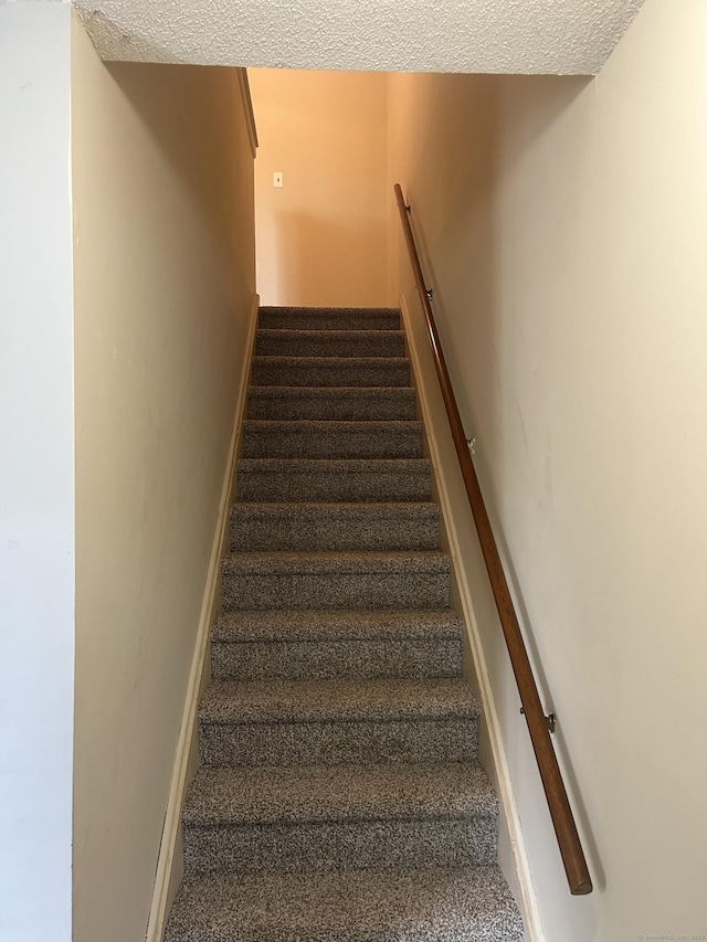 21 Oak Avenue Ext Unit 2, Torrington, CT 06790 - staircase with carpet and a textured ceiling