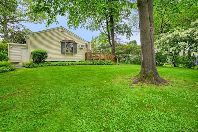 8 Bailey St, Trumbull, CT 06611 - view of grassy yard featuring a wooden deck