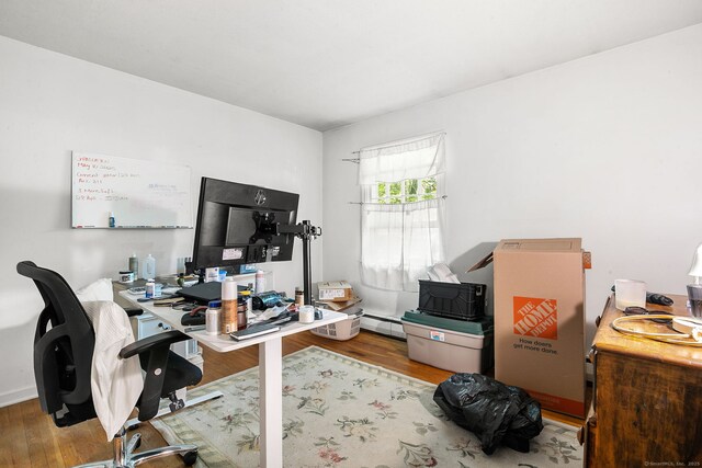 13 Bayberry Ln, Redding, CT 06896 - office with wood finished floors and a baseboard radiator