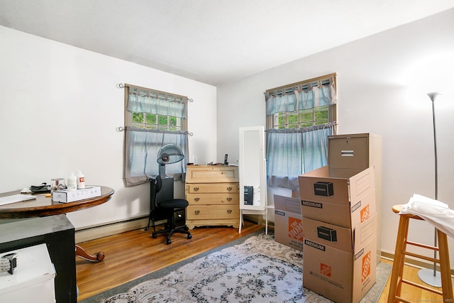 13 Bayberry Ln, Redding, CT 06896 - home office with wood finished floors, baseboard heating, and baseboards