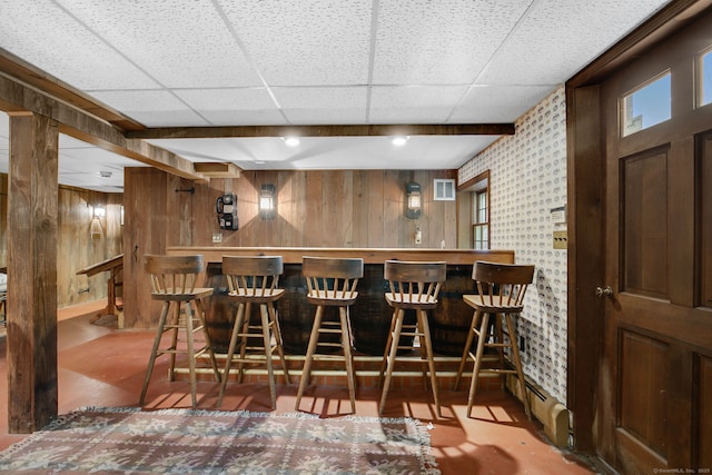 13 Bayberry Ln, Redding, CT 06896 - indoor dry bar with wooden walls and a paneled ceiling