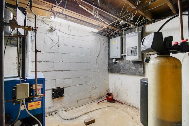13 Bayberry Ln, Redding, CT 06896 - unfinished basement featuring a water softener system and electric panel