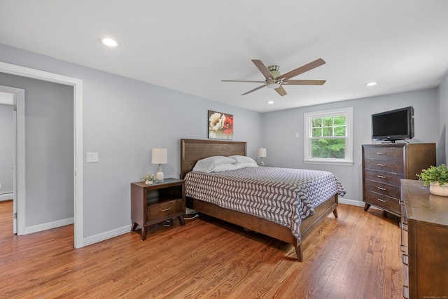 19 Crest Dr, Vernon, CT 06066 - bedroom featuring light wood-type flooring, baseboards, recessed lighting, and a ceiling fan