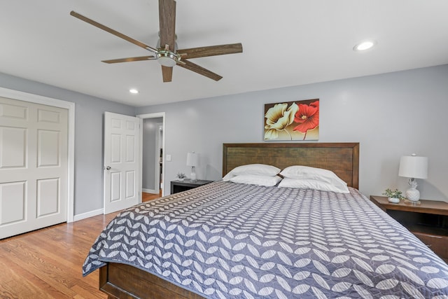 19 Crest Dr, Vernon, CT 06066 - bedroom featuring wood finished floors, recessed lighting, ceiling fan, and baseboards