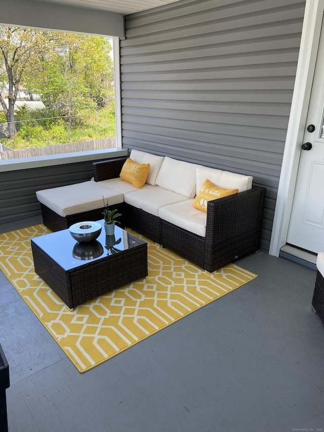 view of patio with an outdoor living space